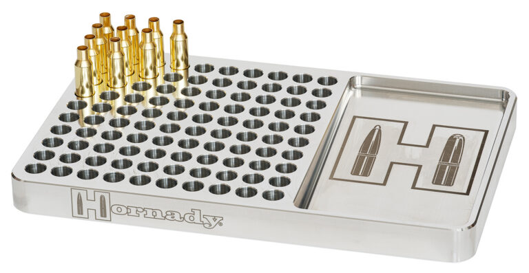 ALUMINUM LOADING BLOCK FOR 30-06, 308 WIN & CREEDMORE CARTRIDGES LOADING BLOCK FOR 30-06, 308 &CREEDMOOR X100 CAPACITY SILVER