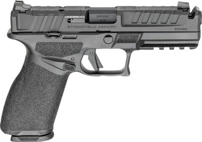 Springfield Armory EC9459BCAUCOMP Echelon Comp *CA Compliant Full Size 9mm Luger 10+1 4.50″ Black Melonite Ported Barrel, Black Melonite Steel Integrated Compensator/Optic Ready/Serrated Slide, Black Polymer Frame w/Picatinny Rail, Textured Grip