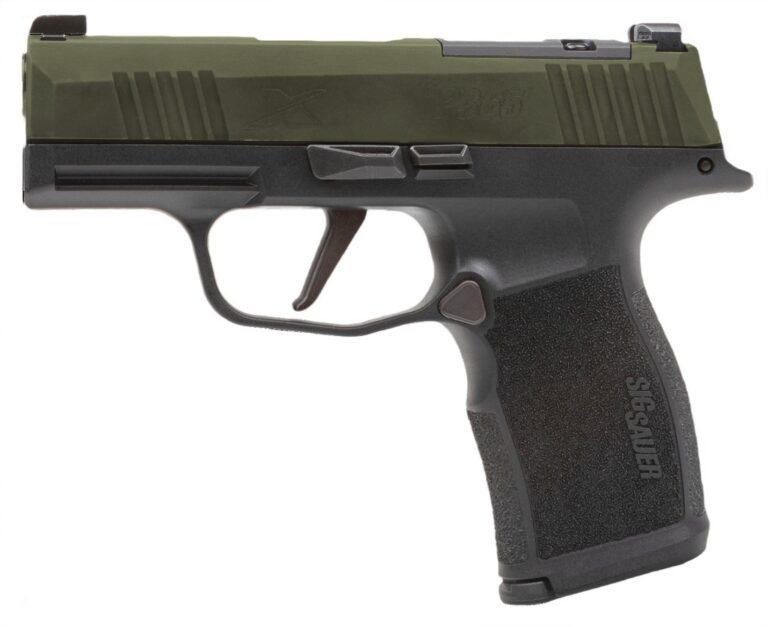 Sig Sauer 3659GXR3P P365 Micro-Compact 9mm Luger 10+1 3.10″ Black Barrel, Moss Green Stainless Steel Optic Ready/Serrated Slide, Black Alloy Frame w/Accessory Rail, Textured Grip, RMSc Footprint Sig Sauer 3659GXR3P P365 Micro-Compact 9mm Luger 10+1 3.10″ Black Barrel, Moss Green Stainless Steel Optic Ready/Serrated Slide, Black Alloy Frame w/Accessory Rail, Textured Grip, RMSc Footprint