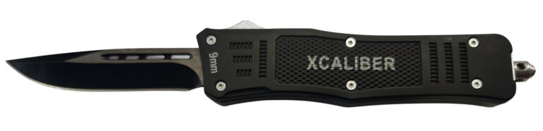 Xcaliber Knife Company 9mm Medium 3.25″ OTF Drop Point 440C SS Blade, 4.64″ Steel Handle Xcaliber Knife Company 9mm Medium 3.25″ OTF Drop Point 440C SS Blade, 4.64″ Steel Handle