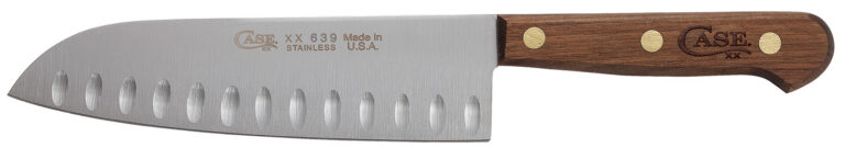 Case 07322 Santoku 7″ Fixed Plain Mirror Polished Tru-Sharp SS Blade, Walnut Handle Case 07322 Santoku 7″ Fixed Plain Mirror Polished Tru-Sharp SS Blade, Walnut Handle