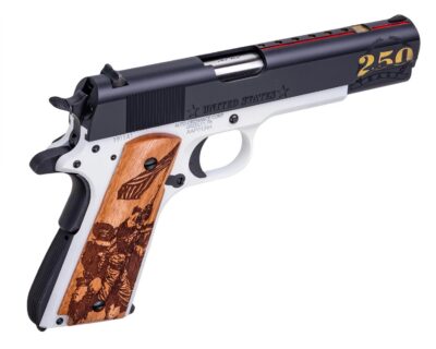 Thompson 1911 USMC 45ACP 5″ Wht/Blue/Wd 7rd
