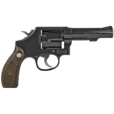 Smith & Wesson Model 10 Classic .38 S&W Special Revolver, Blue/Black, 4″, 6rd, Wood Grips