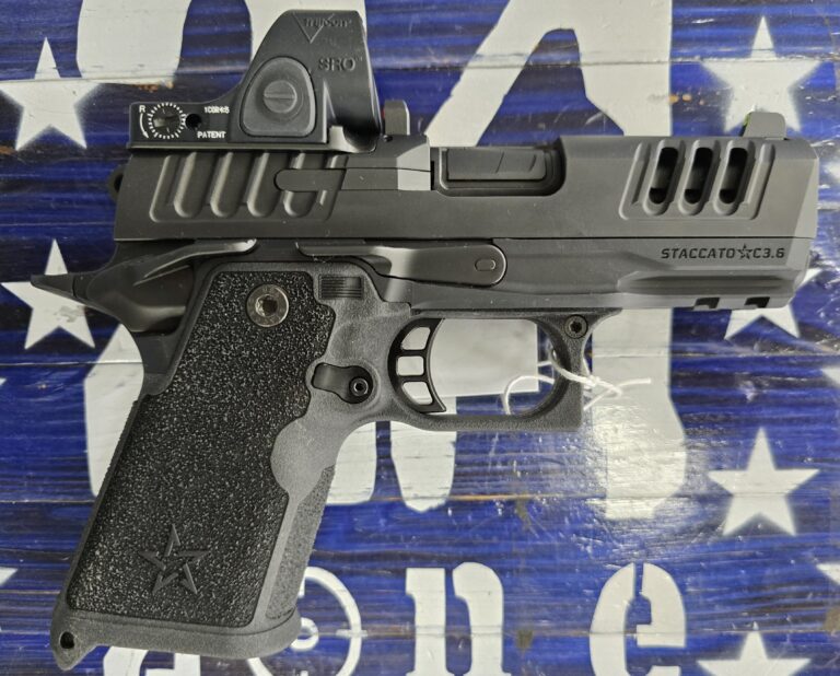 STACCATO HD C3.6, TRIJICON SRO 5.0 MOA, SEMI AUTO, BLACK. 3.6″, OEM BAG STACCATO HD C3.6, TRIJICON SRO 5.0 MOA, SEMI AUTO, BLACK. 3.6″, OEM BAG