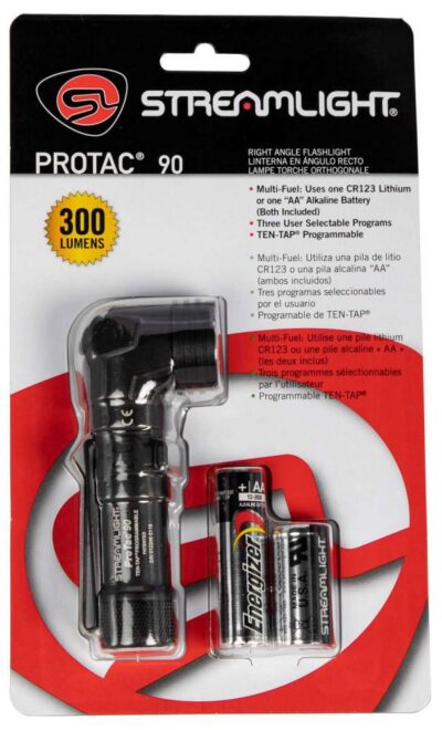 Streamlight 88087 ProTac 90 300/125/40 Lumens LED Aluminum Black Anodized CR123A