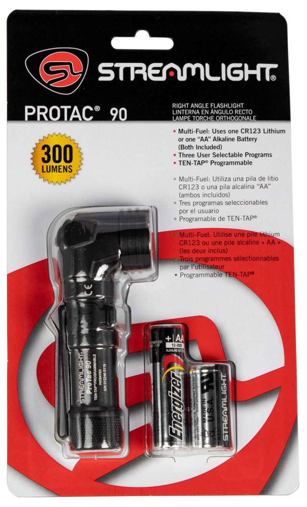 Streamlight 88087 ProTac 90 300/125/40 Lumens LED Aluminum Black Anodized CR123A