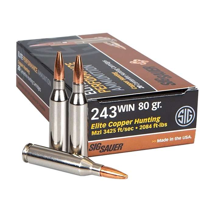 SIG AMMO 243WIN 80GR ELITE COPPER 20/10 SIG AMMO 243WIN 80GR ELITE COPPER 20/10