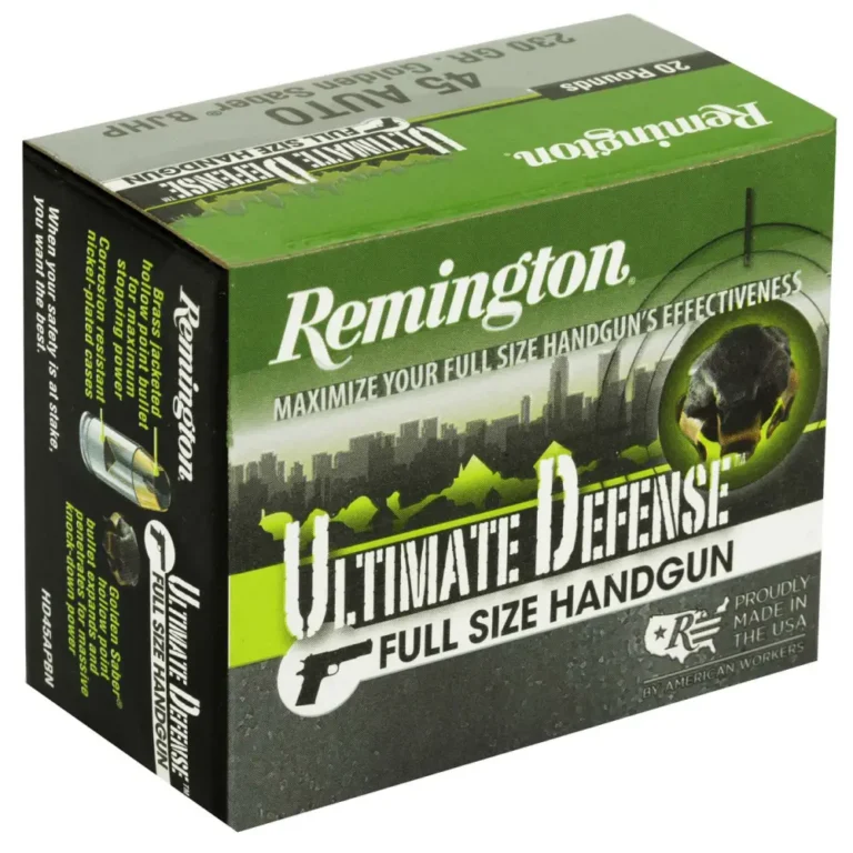 REMINGTON ULTIMATE DEFENSE FULL SIZE 45 AUTO 230GR BJHP AMMO 20RD