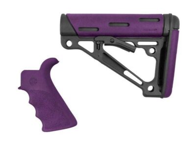 HOGUE AR15/M16 Kit-FG Beavertail Grip/OverMolded Collapsible MIL PURPLE