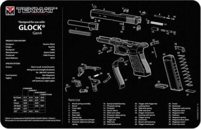 TEKMAT GUN CLEANING MAT GLOCK GEN4 11X17″