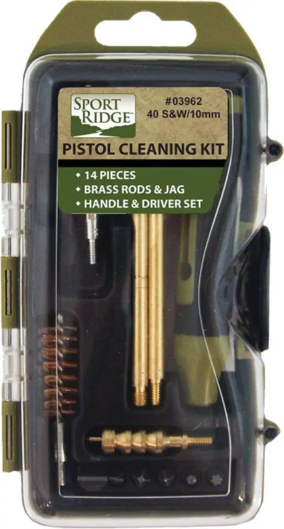 TacShield 40cal/10mm 14pc Pistol Cleaning Kit BLK