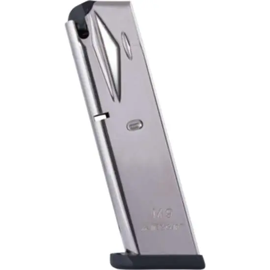 MEC-GAR BERETTA 92FS M9 9 MM 10RD HT NICKEL MAGAZINE MEC-GAR BERETTA 92FS M9 9 MM 10RD HT NICKEL MAGAZINE
