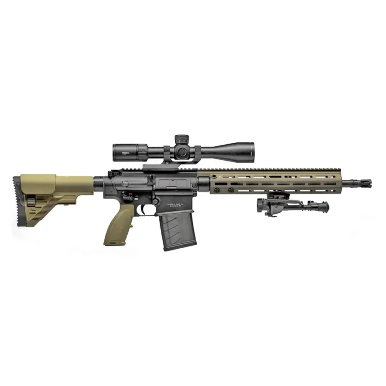 HK 81000498 MR762 A1 Long Range Rifle Package III 7.62x51mm NATO Caliber with 16.50″ Barrel, 20+1 Capacity, Black Metal Finish, Flat Dark Earth Adjustable Stock & Polymer Grip Right Hand Includes Scope & Bipod HK 81000498 MR762 A1 Long Range Rifle Package III 7.62x51mm NATO Caliber with 16.50″ Barrel, 20+1 Capacity, Black Metal Finish, Flat Dark Earth Adjustable Stock & Polymer Grip Right Hand Includes Scope & Bipod