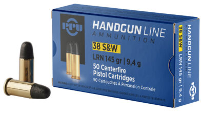 PPU .38 S&W LRM 145GR 50RD BOX 20 BOXES PER CASE
