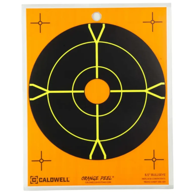 Caldwell 1166107 Orange Peel Self-Adhesive Paper Black/Orange 5.50″ Bullseye 10 Pack Caldwell 1166107 Orange Peel Self-Adhesive Paper Black/Orange 5.50″ Bullseye 10 Pack