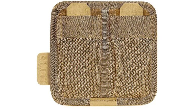 Savior Battery Holder w/ Hook Backing – 2 Slot – tan Savior Battery Holder w/ Hook Backing – 2 Slot – tan