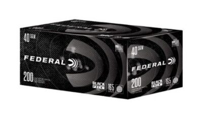 FEDERAL BLACK PACK 40 S&W 165 GRAIN FULL METAL JACKET 1050 FPS C40165BP200 200RD