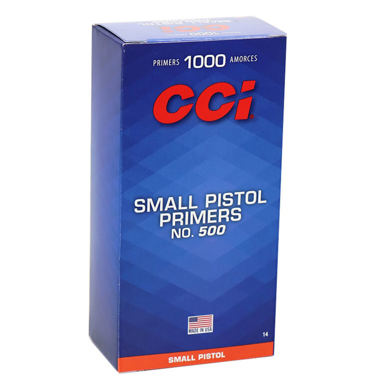 CCI 500 STD SMALL PISTOL PRIMER 100 RD/BX 10BX/BRICK 50 BX/CS CCI 500 STD SMALL PISTOL PRIMER 100 RD/BX 10BX/BRICK 50 BX/CS