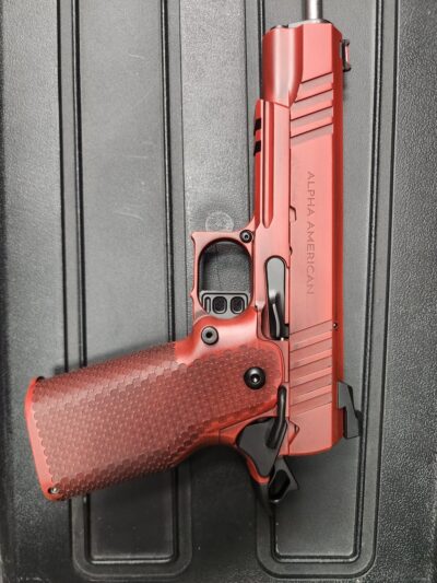 Alpha American AAF-3 Gov Single Shot Pistol – Alpha Stack – Frontline Faded Cerakote – Deadpool Red 25acp 9″