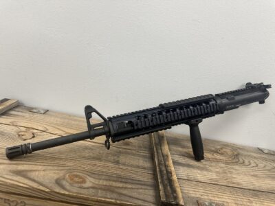 Knights Manufacturing SR-15 upper m5, Used 20″ barrel, OEM Bolt Carrier, OEM Charging Handle, A2 Front Sight, Adjustable Rear Sight, OEM Charging Handle, In Black Soft Case