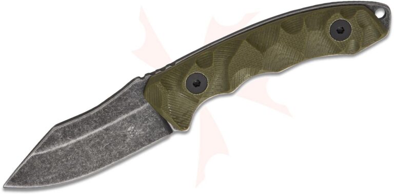 Skallywag Tactical The Mini MK2 Fixed Blade Neck Knife 2″ Black Stonewashed Clip Point Blade, Scalloped OD Green G10 Handles, Kydex Sheath with Beaded Chain – The Mini – OD Green Skallywag Tactical The Mini MK2 Fixed Blade Neck Knife 2″ Black Stonewashed Clip Point Blade, Scalloped OD Green G10 Handles, Kydex Sheath with Beaded Chain – The Mini – OD Green