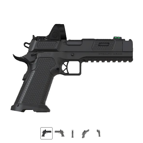 Stealth Arms Platypus, Comped Government Length, Black, Prickle Grip, Bull Barrel, RMR Plate, Full Rail, 25ACP Stealth Arms Platypus, Comped Government Length, Black, Prickle Grip, Bull Barrel, RMR Plate, Full Rail, 25ACP