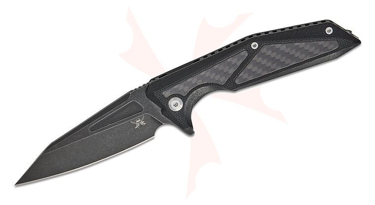 Skallywag Tactical Shadow Beard Frame Lock Flipper Knife 3.4″ D2 Black PVD Modified Wharncliffe Blade, Machined Black G10 Handle with Carbon Fiber Onlays and Stainless Steel Lock Skallywag Tactical Shadow Beard Frame Lock Flipper Knife 3.4″ D2 Black PVD Modified Wharncliffe Blade, Machined Black G10 Handle with Carbon Fiber Onlays and Stainless Steel Lock