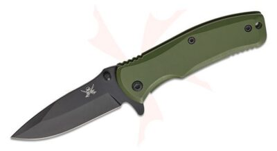 Skallywag Tactical Mini Jack Assisted Frame Lock Flipper Knife 2.5″ Black Drop Point Blade, Foliage Green Stainless Steel Handles – Mini Jack – Green