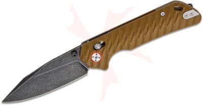 Skallywag Tactical Mako II Crossbar Lock Folding Knife 3.5″ N690 Black Stonewash Clip Point Blade, Machined Desert Tan G10 Handles, Reversible Clip – Mako II – Desert Tan