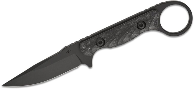 Toor Knives Jank Shank S Fixed Blade Neck Knife 3″ CPM-M4 SOCOM Black KG GunKote Clip Point Blade, Machined Black G10 Handles with Pinky Ring, DuoTone Kydex Sheath – Jank Shank S SOCOM Black