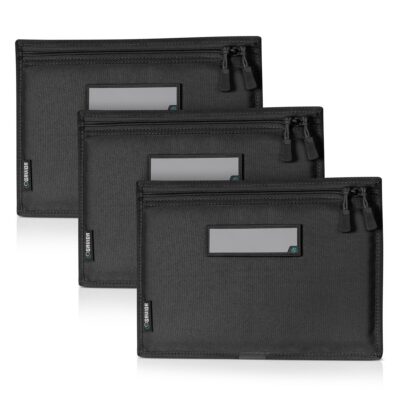 [3-Pack] Soft Pistol Rug For Specialist Range Bag w/ 6x Writable ID Patches, Lockable Zipper – Blk