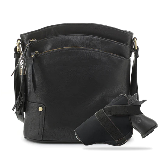 Jessie James Handbags Robin Concealed Carry Lock And Key Crossbody – Black