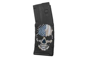 Black Rain Ordnance Lasered AR15 Magazine Skull with Flag 30 rd. Black Rain Ordnance Lasered AR15 Magazine Skull with Flag 30 rd.