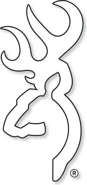 Browning Buckmark Decal 6in White