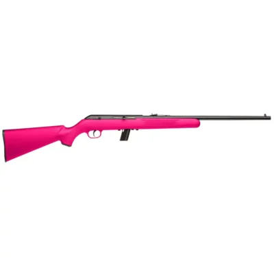 Savage Arms 40218 64 F Full Size 22 LR 10+1 21″ Matte Black Carbon Steel Barrel, Matte Black Grooved Carbon Steel Receiver, Pink Fixed Synthetic Stock, Right Hand