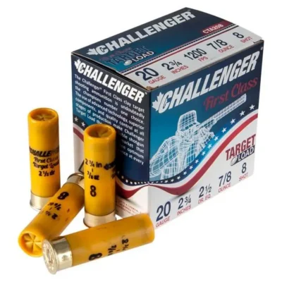 FIRST CLASS TARGET LOAD 20 GAUGE 2-3/4” AMMO FIRST CLASS TARGET LOAD 20GA 2-3/4” 7/8OZ #8 SHOT 250/CASE