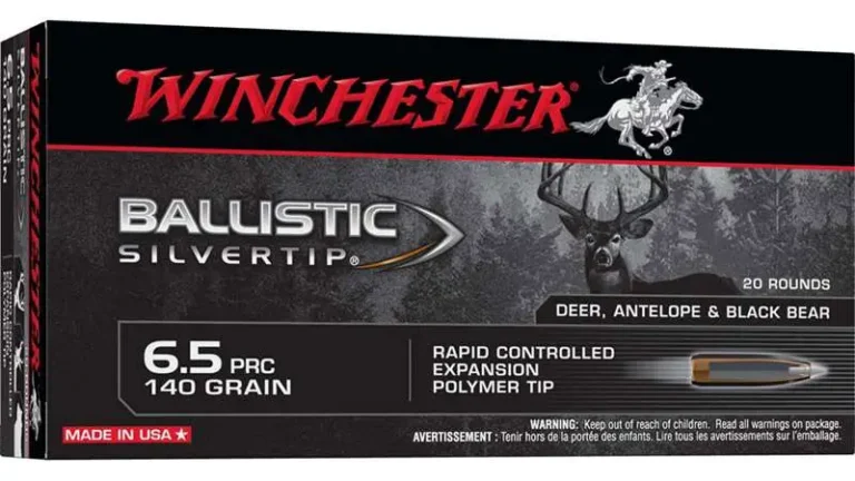 Winchester Ballistic Silvertip Rifle Ammo 6.5 PRC 140 gr. Ballistic Silvertip 20 rd.