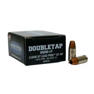 Double Tap 9mm+P 124gr DT LEAD FREE SC-HP 20rds Ammunition
