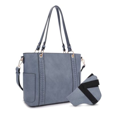 Jessie James Handbags Austin Whipstitching Concealed Carry Lock And Key Tote – Blue
