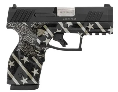 GX2 9mm 3.38″ Blk/Eagle Engraved Grip  (2) 13rd