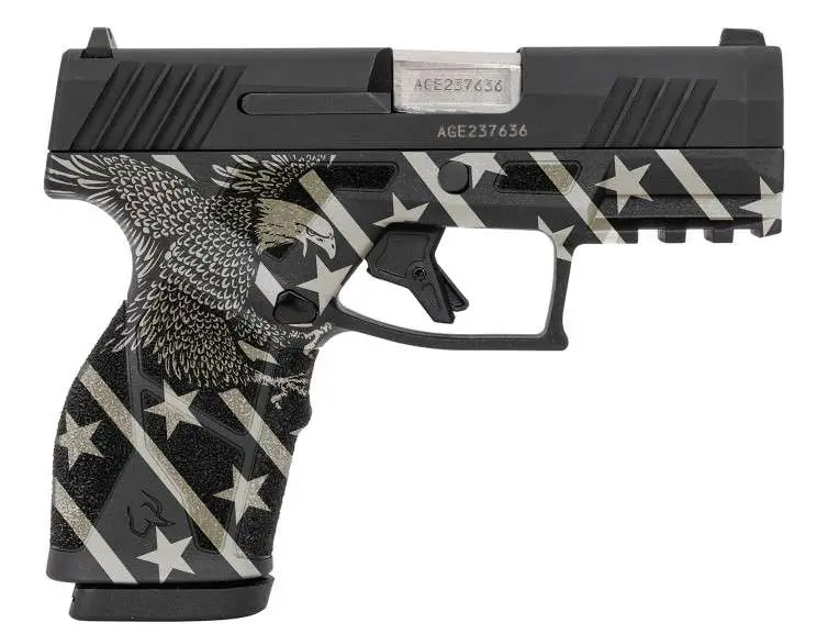 GX2 9mm 3.38″ Blk/Eagle Engraved Grip  (2) 13rd