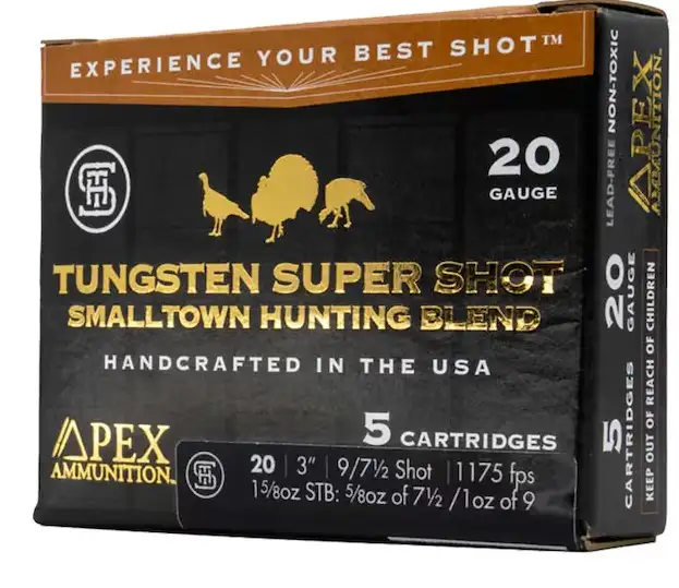 Apex Turkey TSS Smalltown Hunting Blend 20 ga. 3 in. 7.5/9 shot 5 rd Apex Turkey TSS Smalltown Hunting Blend 20 ga. 3 in. 7.5/9 shot 5 rd