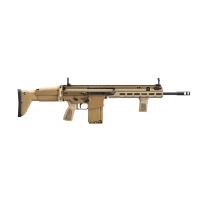 FN USA SCAR 17S 7.62x51mm NATO 20+1 16.25″ Compensated Barrel, Flat Dark Earth Anodized Aluminum Receiver w/Picatinny Rail, Telescoping Side-Folding w/Adj Cheek Flat Dark Earth Synthetic Stock, A2 Style Grip, Ambidextrous