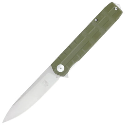 CobraTec Large Kuzio Drop Serrated Folder Knife Folding Blade OD Green