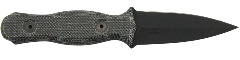 HALF FACE BLADES TRIDENT DAGGER 3″ BLADE, 6.75″ OA, S45VN STEEL, HRC60, ARMOR BLK, GRY MICARTA GRIP HALF FACE BLADES TRIDENT DAGGER 3″ BLADE, 6.75″ OA, S45VN STEEL, HRC60, ARMOR BLK, GRY MICARTA GRIP