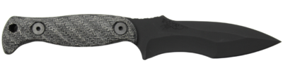 HALF FACE BLADES EXTREMIS 3.5″ BLADE, 7.5″OA, S45VN STEEL, ARMOR BLK, GRAY MICARTA GRIP