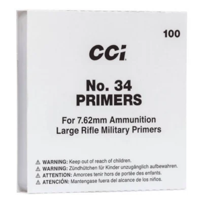 CCI PRIMER NO.34 NATO 100 RD/BX 10BX/BRICK 50 BX/CS