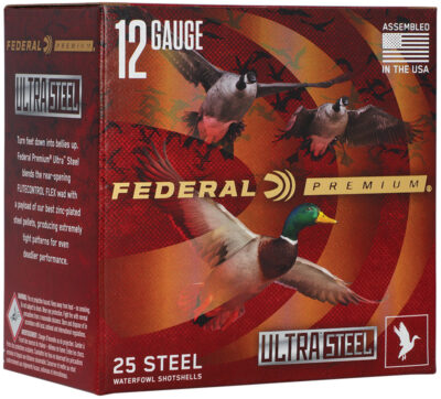 FEDERAL 12GA 3 1/2″ 1 1/2OZ  BB & 2 1500 FPS “ULTRASTEEL”  25 RD/BX 10 BX/CS