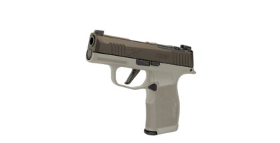 SIG SAUER P365X TWO TONE TAN 9MM PSTL 3.1″ BBL 2-12RD MAGS, OPTC PLTE COVER
