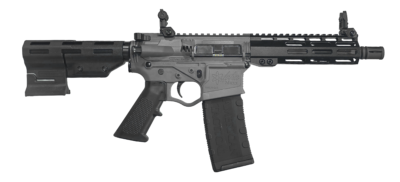 ATI ALPHA MAXX 5.56 PISTOL 7.5″ BBL 7″ HG, SNIPER GREY, PARBRACE, FLIP UPS, 1-30RD